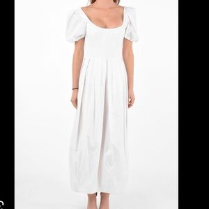 NWT Brock Collection Salvina white corset puff sleeve dress 6
